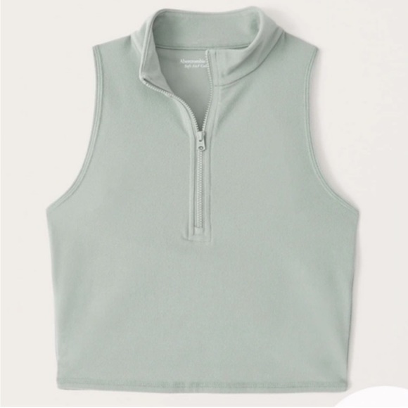 Abercrombie Sage Contour Zip Tank Top - Picture 1 of 3